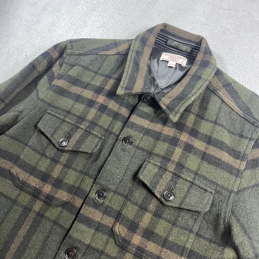 J.Crew Wallace & Barnes PrimaLoft Wool CPO Shirt Jacket Spruce Plaid BD034 Small